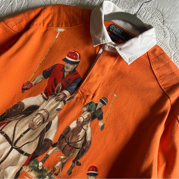 RARE - Vintage 90s Polo Ralph Lauren 5 Horsemen Equestrian Stampede Rugby Polo - Picture 7 of 11